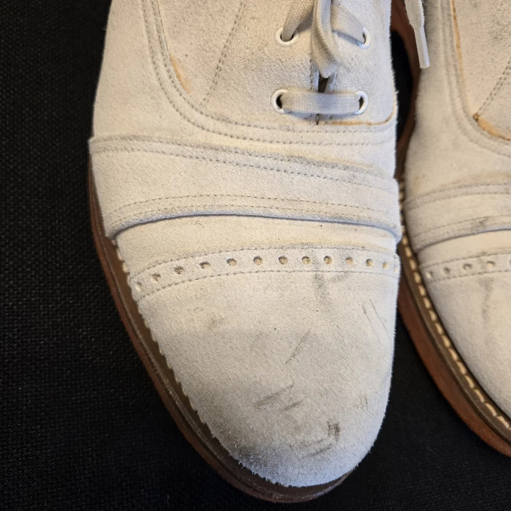 Ralph Lauren Men's White Suede Oxfords - Picture 5 of 13